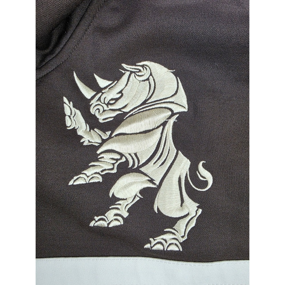 Y2K Ecko Unlimited Men's Jacket Brown Embroidered Rhino Logo Full Zip Up Mens XL - Picture 3 of 7